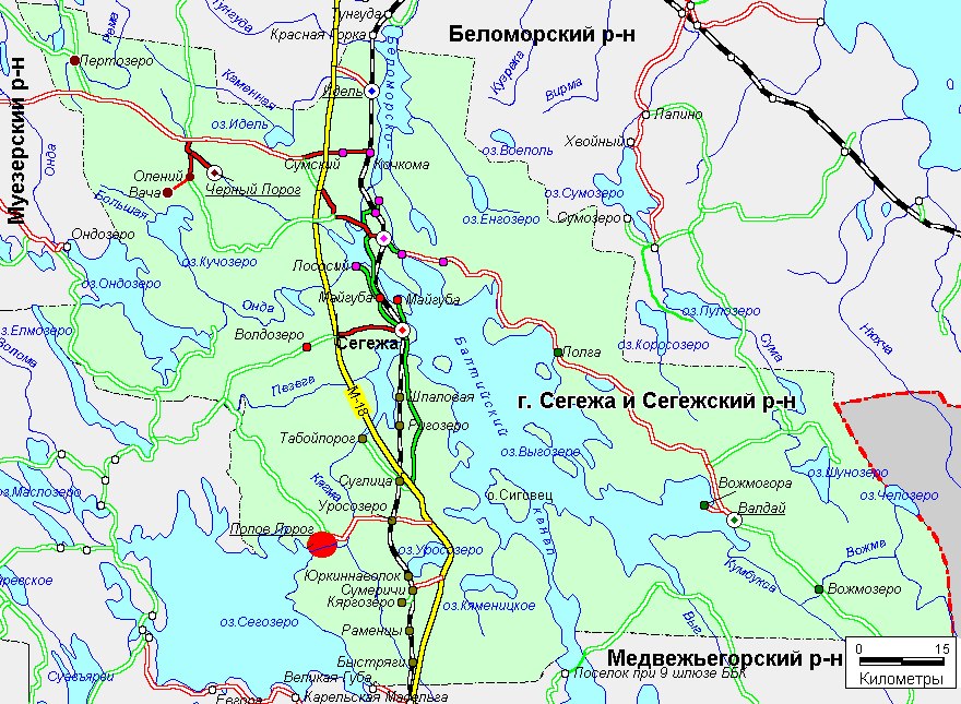 Карта карелии и вологодской области