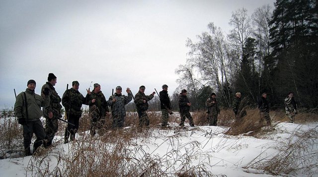 Загонная охота в Подольском районе 2012