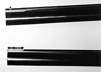 Стволы тестируемых ружей: сверху ствол Beretta AL391 Urika, снизу - ствол Browning Gold Fusion со светящейся мушкой